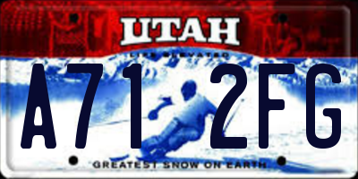 UT license plate A712FG