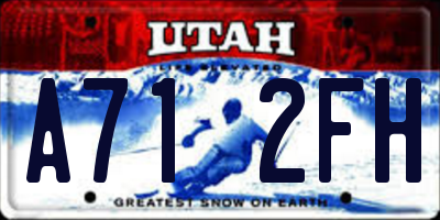 UT license plate A712FH