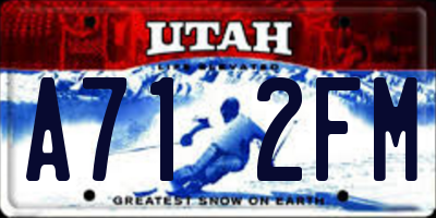 UT license plate A712FM