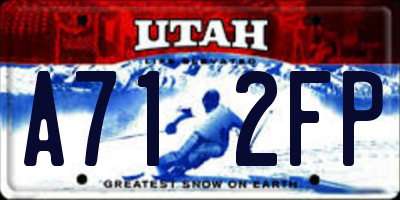 UT license plate A712FP