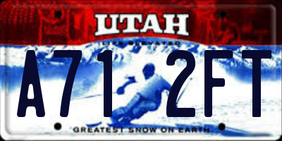 UT license plate A712FT