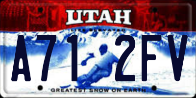 UT license plate A712FV