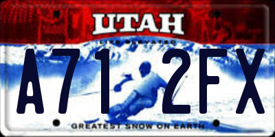 UT license plate A712FX