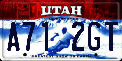 UT license plate A712GT