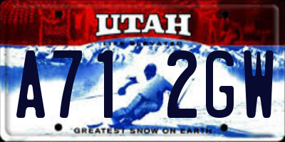 UT license plate A712GW