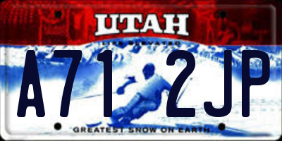 UT license plate A712JP