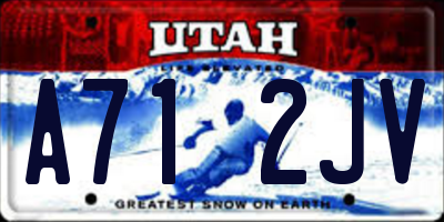 UT license plate A712JV