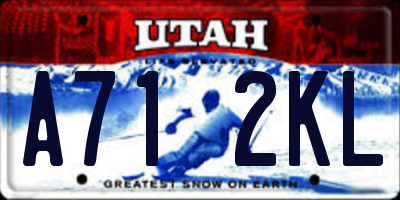 UT license plate A712KL