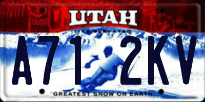 UT license plate A712KV