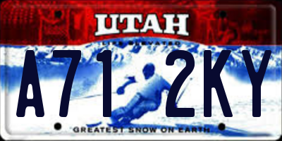 UT license plate A712KY