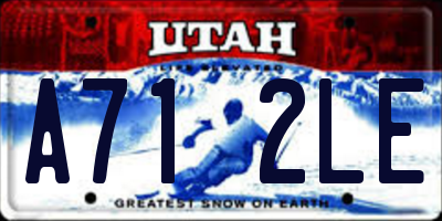 UT license plate A712LE