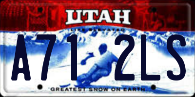 UT license plate A712LS