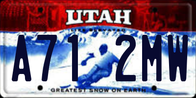 UT license plate A712MW