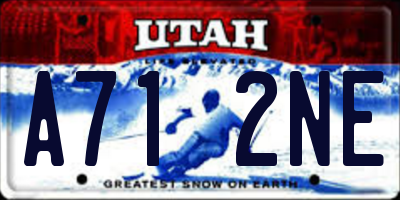 UT license plate A712NE
