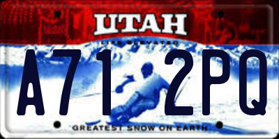 UT license plate A712PQ