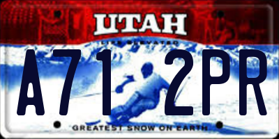 UT license plate A712PR