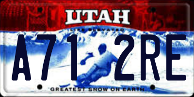 UT license plate A712RE