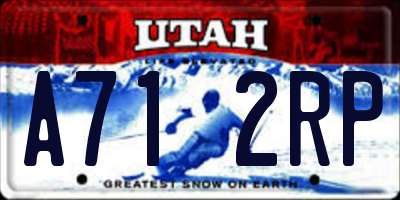 UT license plate A712RP