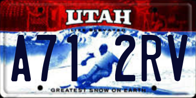 UT license plate A712RV