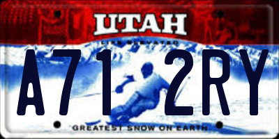 UT license plate A712RY