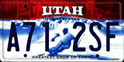 UT license plate A712SF