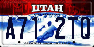 UT license plate A712TQ