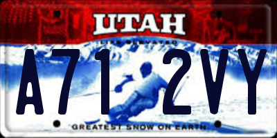 UT license plate A712VY