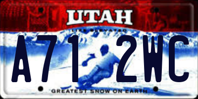 UT license plate A712WC