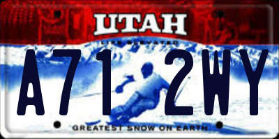 UT license plate A712WY