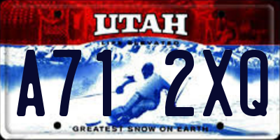 UT license plate A712XQ