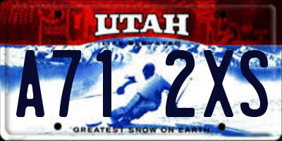 UT license plate A712XS