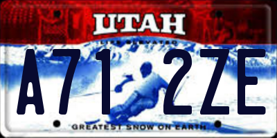 UT license plate A712ZE