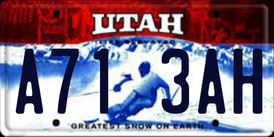 UT license plate A713AH