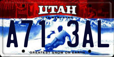 UT license plate A713AL