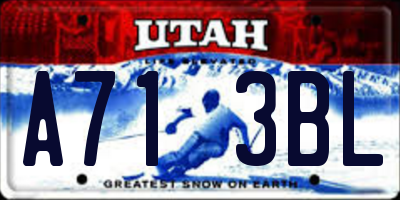 UT license plate A713BL