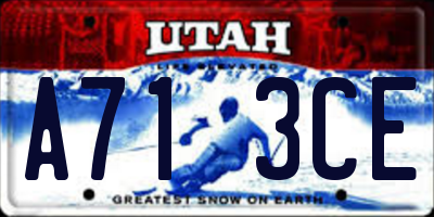 UT license plate A713CE