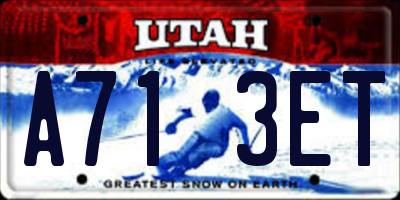 UT license plate A713ET
