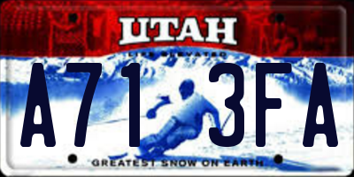 UT license plate A713FA