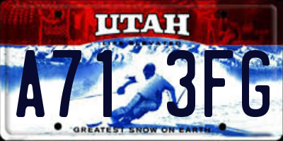 UT license plate A713FG