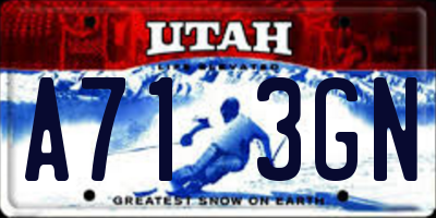 UT license plate A713GN