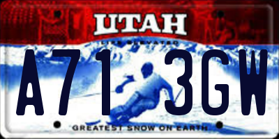 UT license plate A713GW