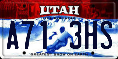 UT license plate A713HS