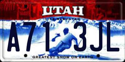 UT license plate A713JL