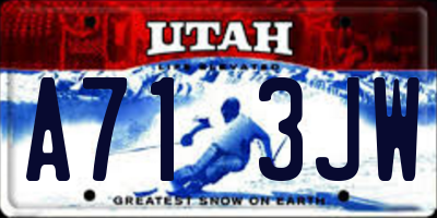 UT license plate A713JW
