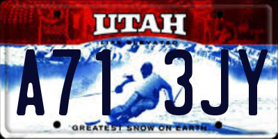 UT license plate A713JY