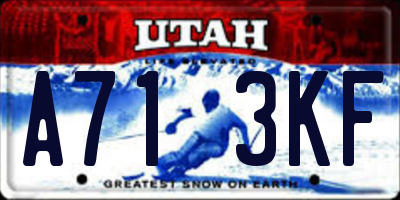 UT license plate A713KF