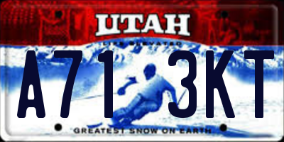 UT license plate A713KT