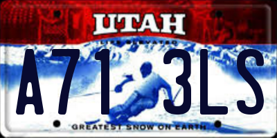 UT license plate A713LS
