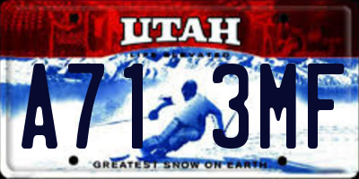 UT license plate A713MF