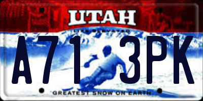 UT license plate A713PK
